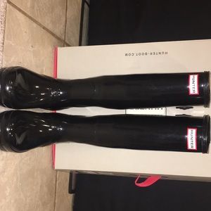 Black Gloss Tall Hunter Boots
